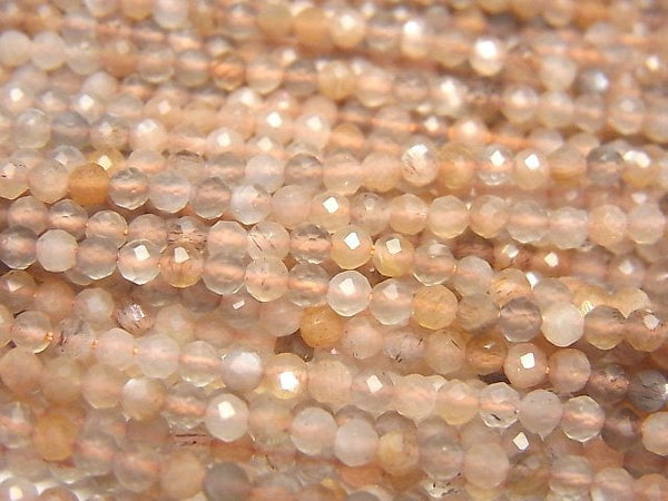 Faceted Round, Moonstone Gemstone Beads