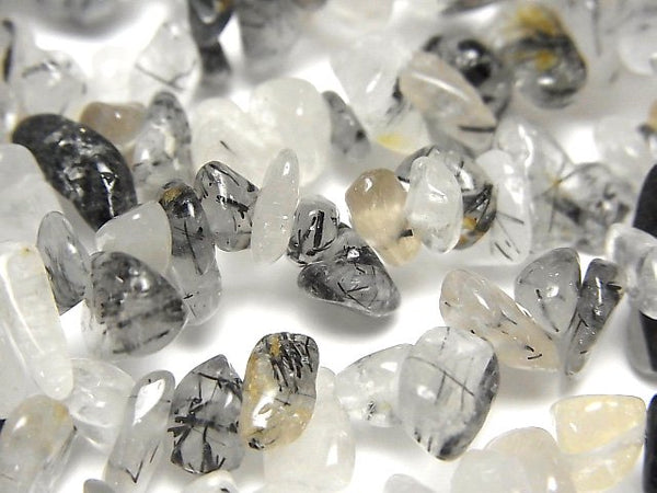 Chips, Nugget, Tourmalinated Quartz Gemstone Beads
