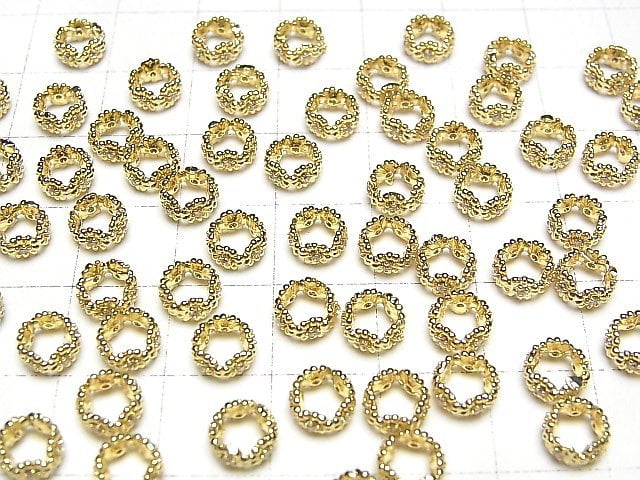 [Video]Metal Parts Rondelle 6x6x3mm Gold Color (with CZ) 2pcs