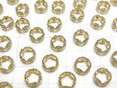 [Video]Metal Parts Rondelle 10x10x5mm Gold Color (with CZ) 2pcs