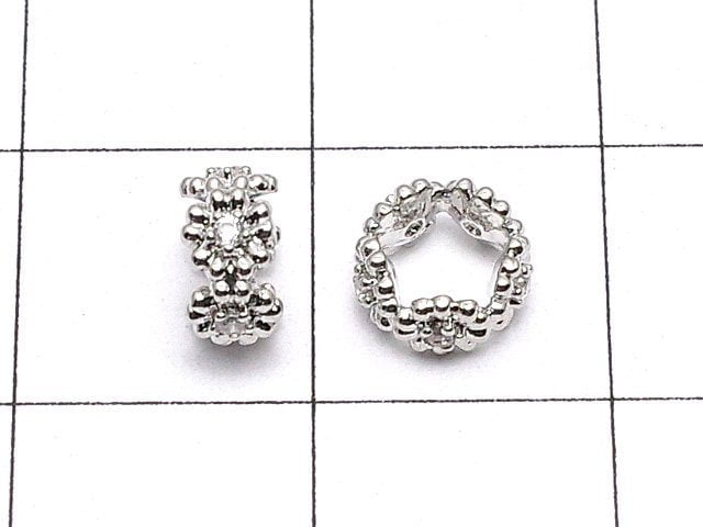 [Video]Metal parts Rondelle 6x6x3mm Silver color (with CZ) 2pcs
