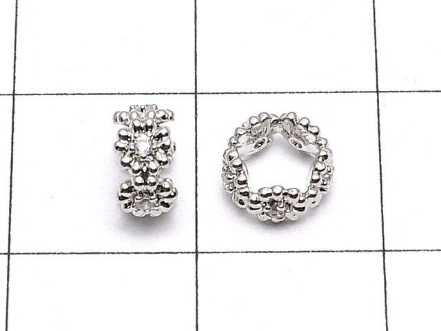 [Video]Metal parts Roundel 6x6x3mm Silver color (with CZ) 2pcs