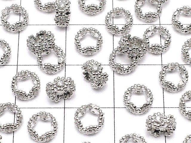 [Video]Metal parts Roundel 6x6x3mm Silver color (with CZ) 2pcs