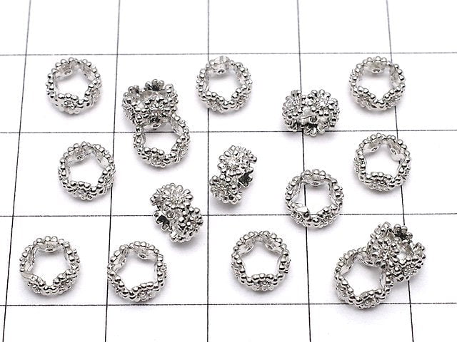 [Video]Metal parts Roundel 6x6x3mm Silver color (with CZ) 2pcs