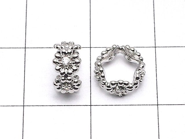 [Video]Metal Parts Roundel 8x8x4mm Silver Color (with CZ) 2pcs