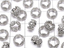 [Video]Metal Parts Rondelle 8x8x4mm Silver Color (with CZ) 2pcs