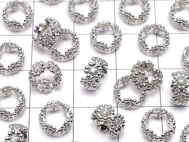 [Video]Metal Parts Roundel 8x8x4mm Silver Color (with CZ) 2pcs