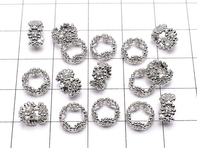 [Video]Metal Parts Rondelle 8x8x4mm Silver Color (with CZ) 2pcs