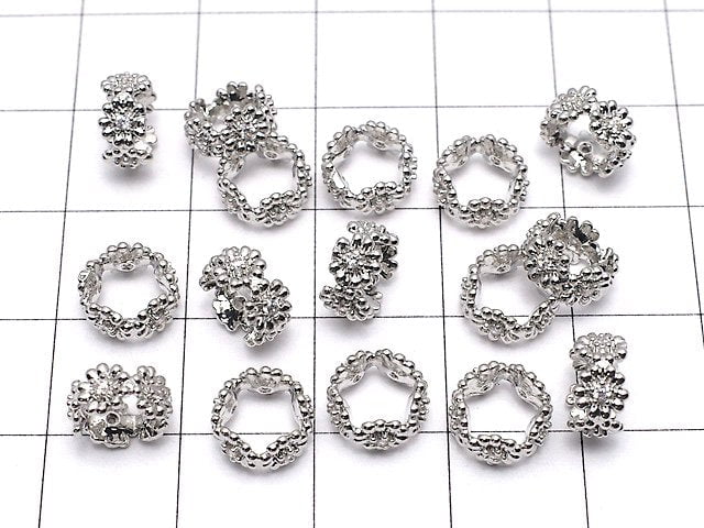 [Video]Metal Parts Roundel 8x8x4mm Silver Color (with CZ) 2pcs