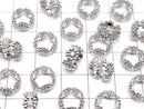[Video]Metal parts Rondelle 10x10x5mm Silver color (with CZ) 2pcs