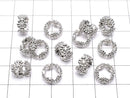 [Video]Metal parts Rondelle 10x10x5mm Silver color (with CZ) 2pcs