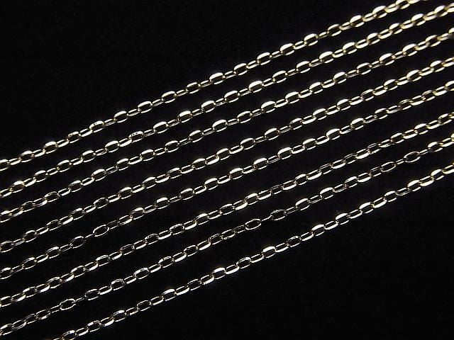 [Video][K10 Yellow Gold]4Faceted Flat Cable Chain Approx. 1mm Width Necklace 1pc