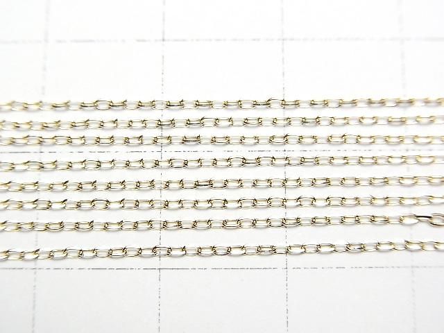 [Video][K10 Yellow Gold]4Faceted Flat Cable Chain Approx. 1mm Width Necklace 1pc