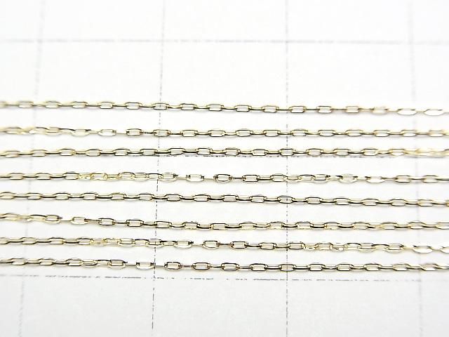 [Video][K10 Yellow Gold] Multiple Facets Azuki Bean Necklace, Oval Chain, Approx. 0.7mm Wide, 1 Piece
