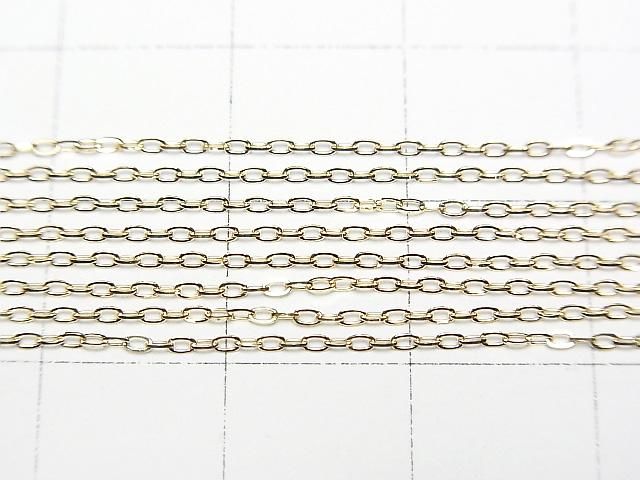 [Video][K10 Yellow Gold]Multiple Facets Flat Cable Chain Approx. 1mm Wide Necklace 1pc