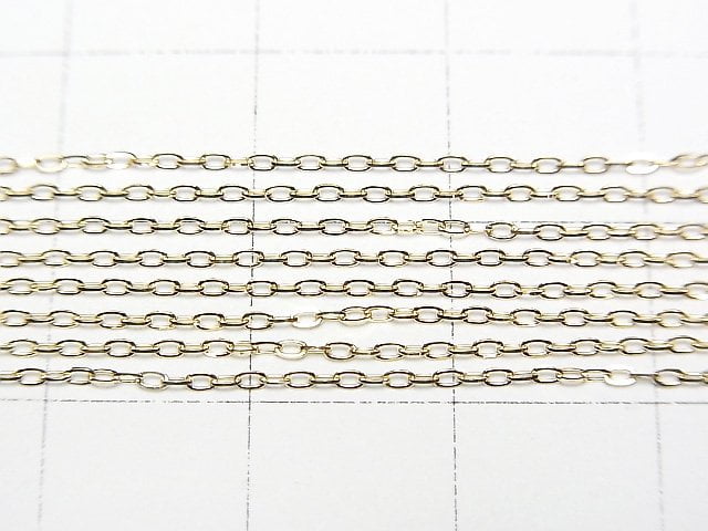 [Video][K10 Yellow Gold] Multiple Facets Flat Cable Chain Approx 1mm width Necklace 1pc