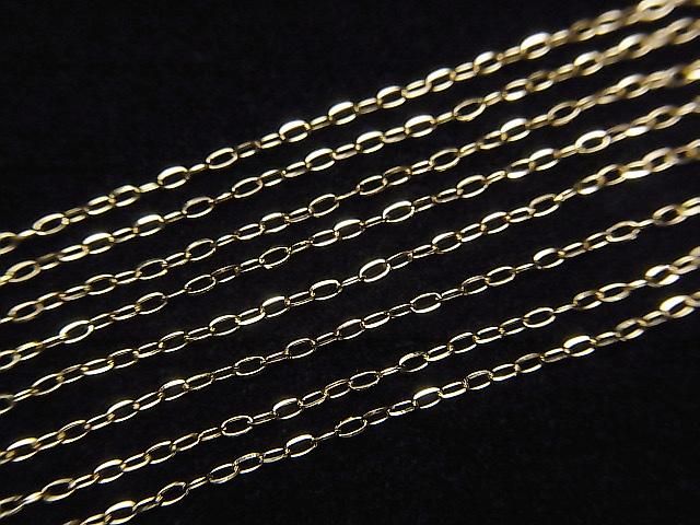[Video] [18K Yellow Gold] 4-Faceted Long Cable Chain Approx. 0.9mm Wide Necklace (1pc)