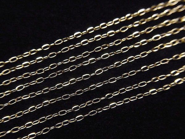 [Video][18K Yellow Gold]4Faceted Long Cable Chain Approx 0.9mm Width Necklace 1pc