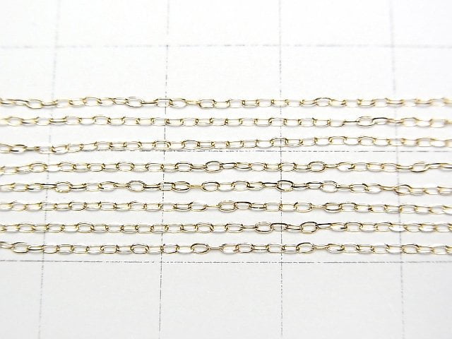 [Video][18K Yellow Gold]4Faceted Long Cable Chain Approx 0.9mm Width Necklace 1pc