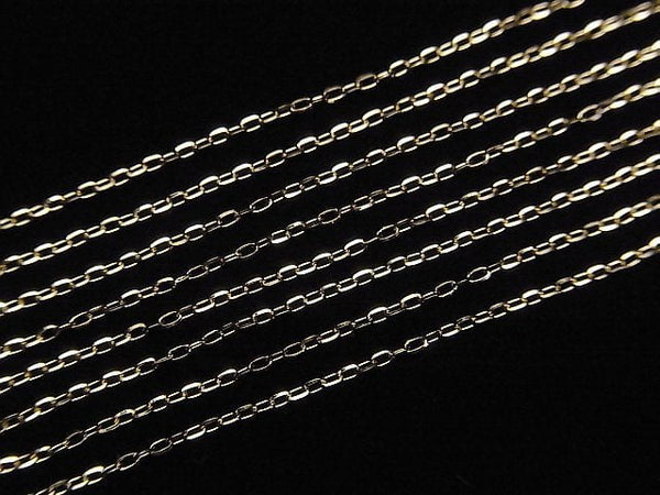 [Video][18K Yellow Gold]4Faceted Flat Cable Chain Approx 1mm Width Necklace 1pc