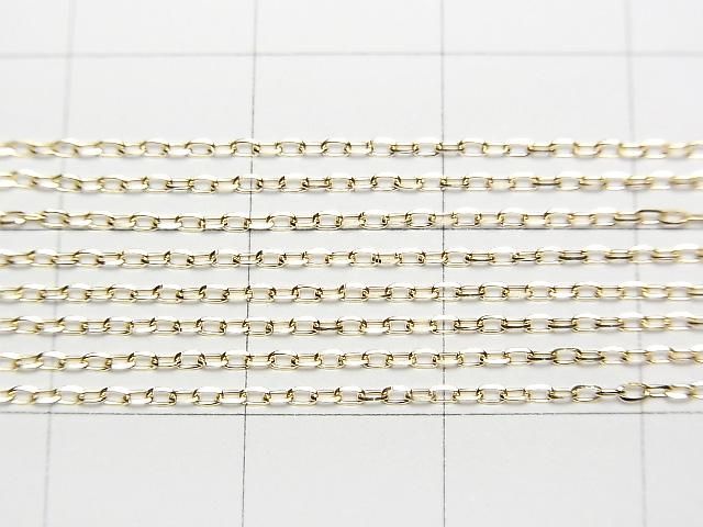 [Video] [18K Yellow Gold] 4-Faceted Flat Cable Chain Approx. 1mm Wide Necklace 1pc