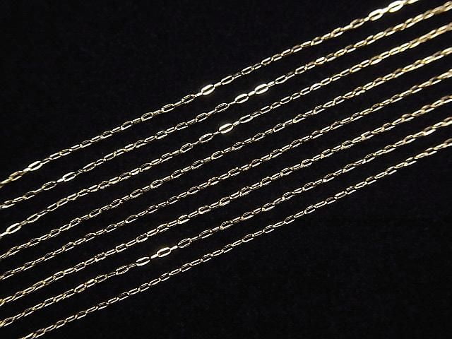 [Video][18K Yellow Gold] Multiple Facets Azuki Bean Necklace with Oval Chain, Approx. 0.7mm Wide, 1pc