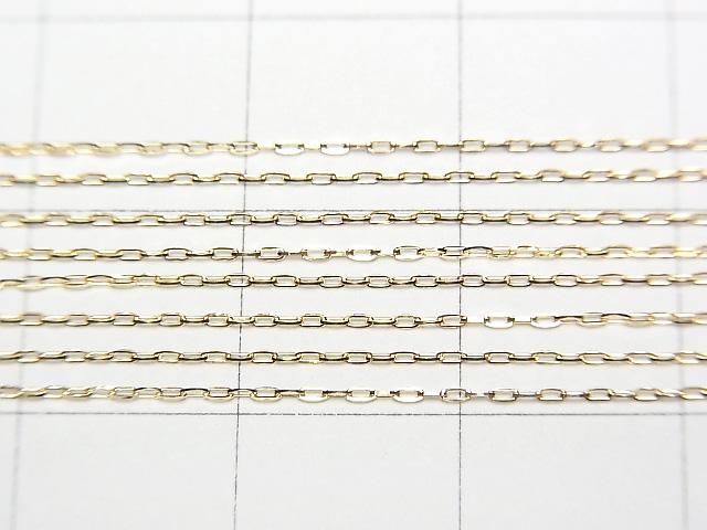 [Video][18K Yellow Gold] Multiple Facets Azuki Bean Necklace with Oval Chain, Approx. 0.7mm Wide, 1pc