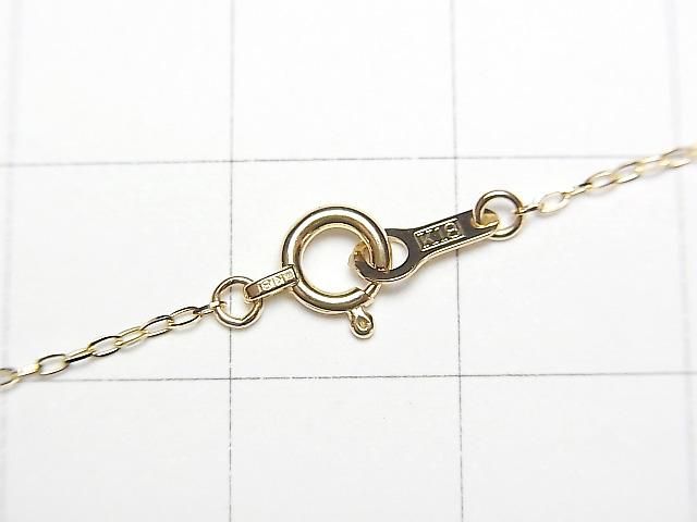[Video] [18K Yellow Gold] Multiple Facets Flat Cable Chain Approx. 1mm Wide Necklace 1pc