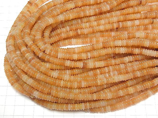 [Video] Orange Aventurine Roundel 6x6x2mm 1strand beads (aprx.15inch/37cm)