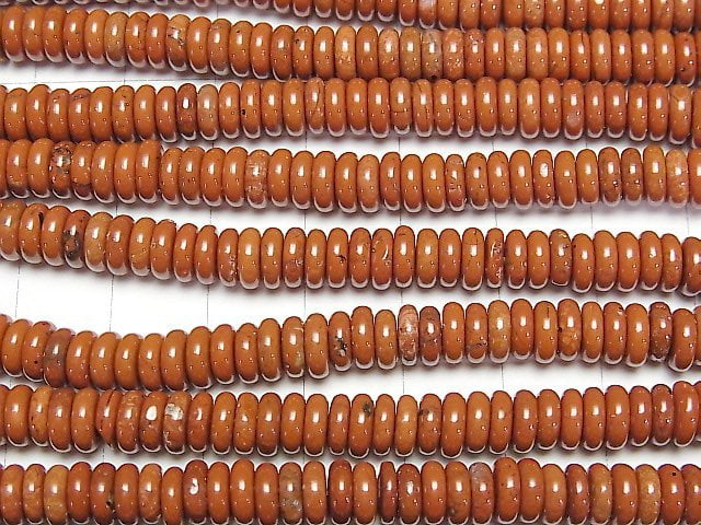 [Video]Red Jasper Rondelle 6x6x2mm 1strand beads (aprx.15inch/37cm)