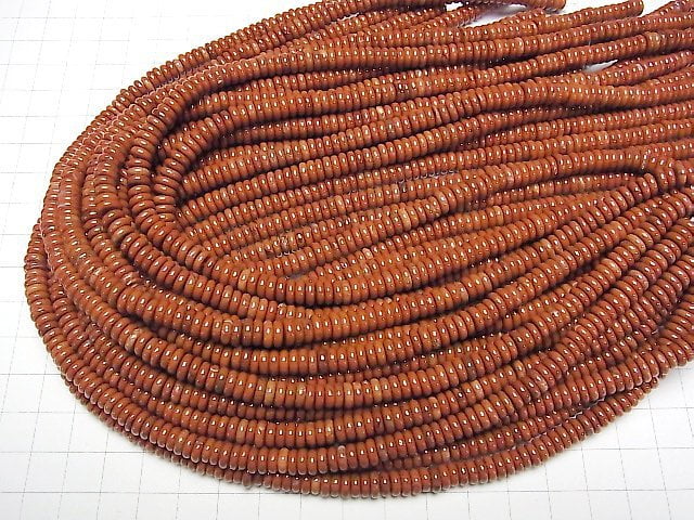 [Video]Red Jasper Roundel 6x6x2mm 1strand beads (aprx.15inch/37cm)