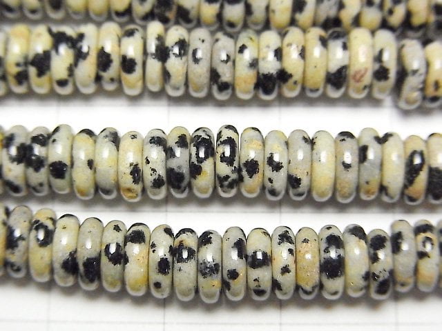 [Video]Dalmatian Jasper Roundel 6x6x2mm 1strand beads (aprx.15inch/37cm)