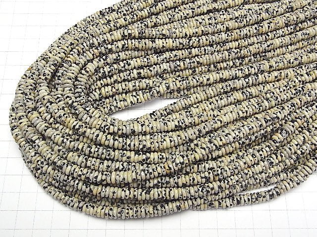 [Video]Dalmatian Jasper Rondelle 6x6x2mm 1strand beads (aprx.15inch/37cm)