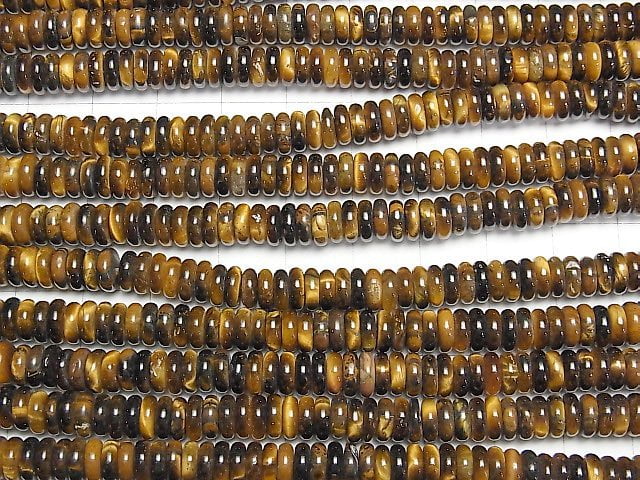 [Video]Yellow Tiger's Eye Roundel 6x6x2mm 1strand beads (aprx.15inch/37cm)