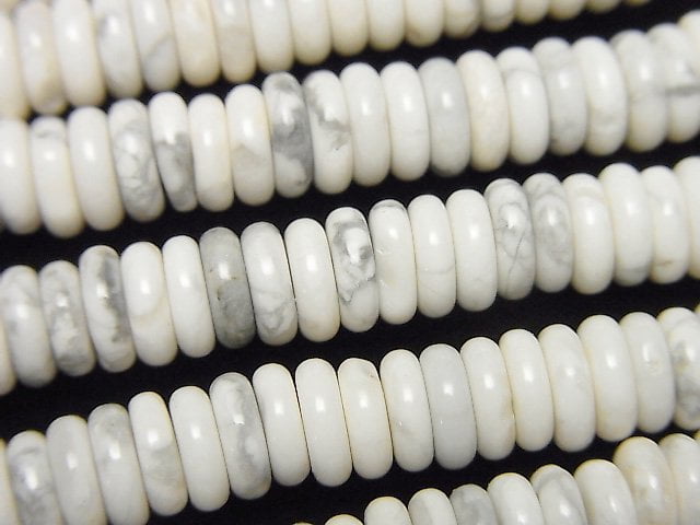 Howlite Magnesite, Roundel Gemstone Beads