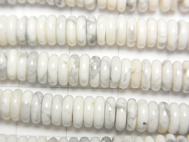 [Video]Howlite Magnesite Roundel 6x6x2mm 1strand beads (aprx.15inch/37cm)