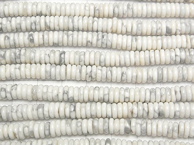 [Video]Howlite Magnesite Rondelle 6x6x2mm 1strand beads (aprx.15inch/37cm)