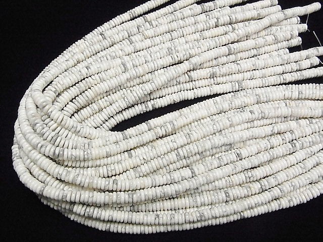 [Video]Howlite Magnesite Rondelle 6x6x2mm 1strand beads (aprx.15inch/37cm)