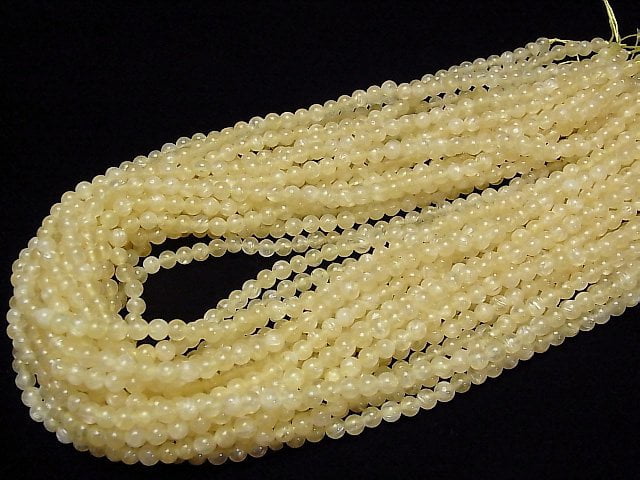 [Video]Yellow Aragonite AA++ Round 4.5mm 1strand beads (aprx.15inch/38cm)