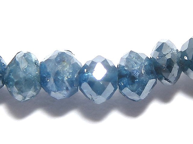[Video][One of a kind] [1mm Hole] Blue Diamond Faceted Button Roundel Bracelet NO.7