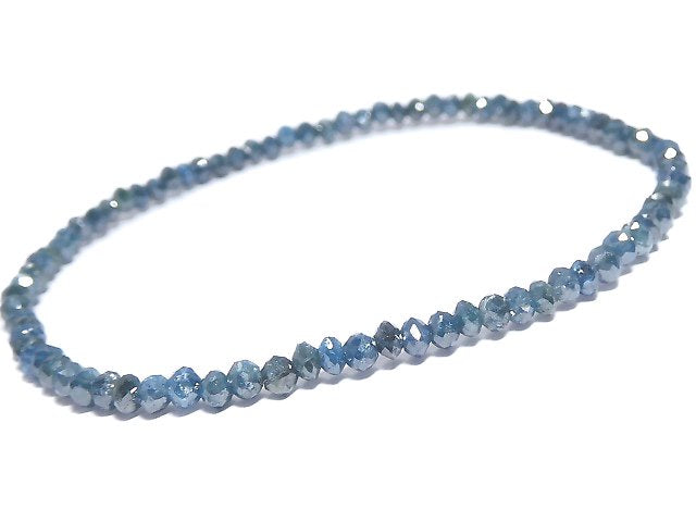 [Video][One of a kind] [1mm Hole] Blue Diamond Faceted Button Roundel Bracelet NO.7