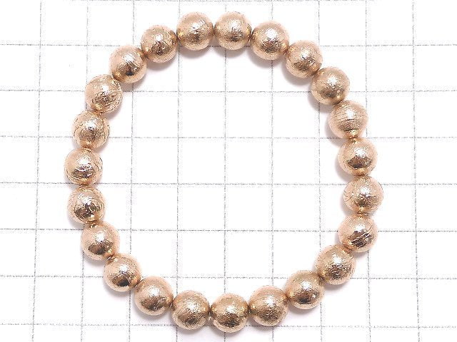 [Video][One of a kind] Meteorite Round 8mm Pink Gold Bracelet NO.3