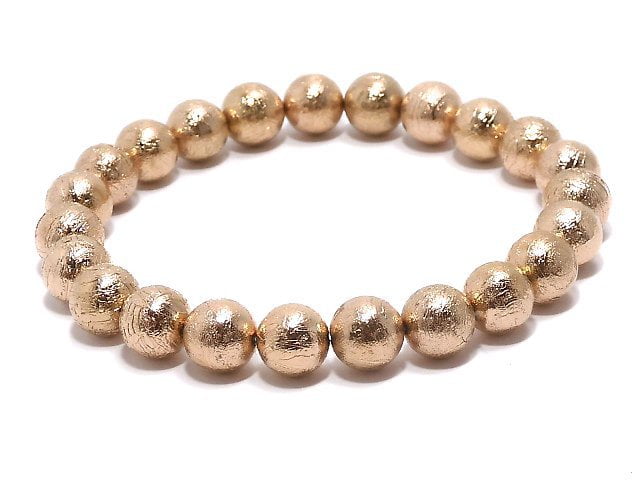 [Video][One of a kind] Meteorite Round 8mm Pink Gold Bracelet NO.3