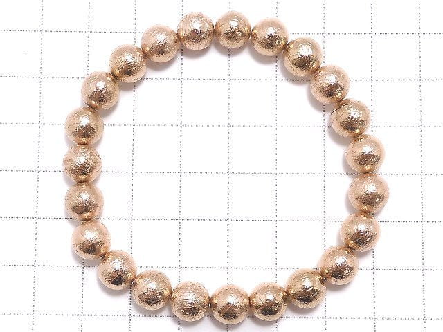 [Video][One of a kind] Meteorite Round 8mm Pink Gold Bracelet NO.4