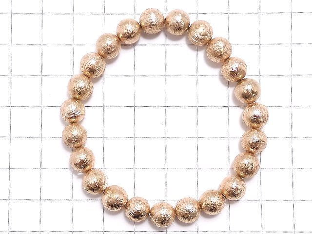 [Video][One of a kind] Meteorite Round 8mm Pink Gold Bracelet NO.9