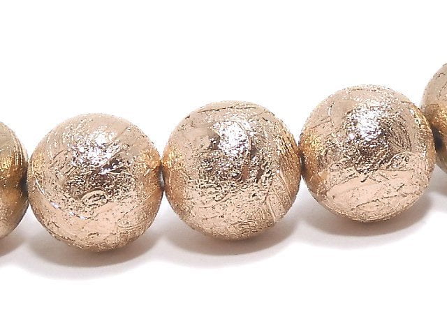 [Video][One of a kind] Meteorite Round 8mm Pink Gold Bracelet NO.9