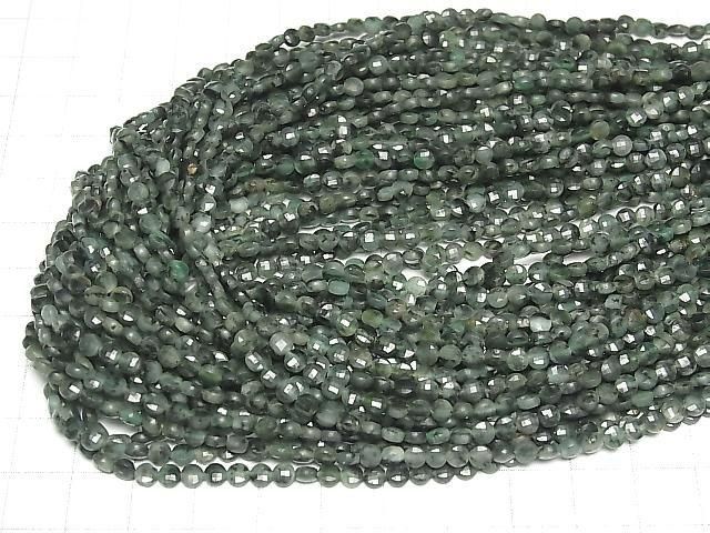 [Video]High Quality! Brazilian Emerald AA+ Faceted Coin 4x4x2mm half or 1strand beads (aprx.15inch/36cm)