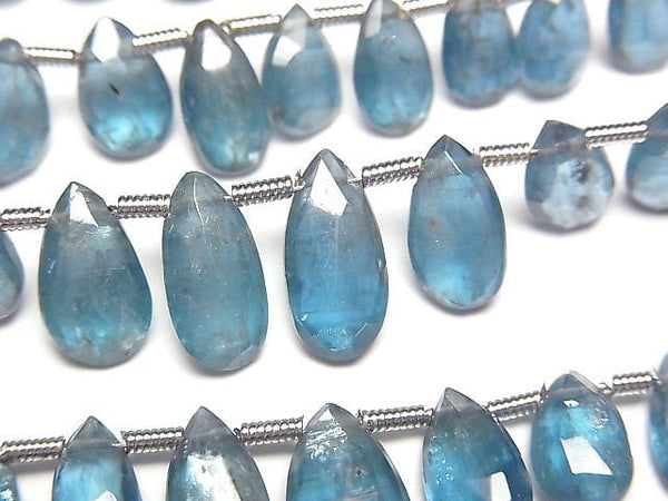 Faceted Briolette, Kyanite, Pear Shape Gemstone Beads