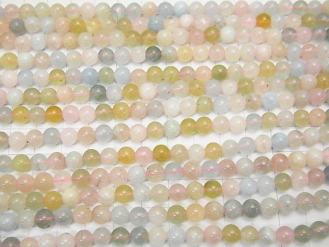Beryl Mix (Multicolor Aquamarine) AA Round 6mm 1strand beads (aprx.15inch/38cm)