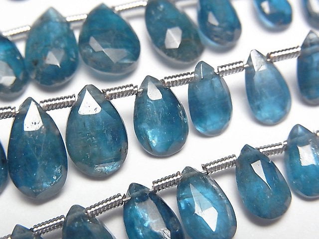 Faceted Briolette, Kyanite, Pear Shape Gemstone Beads